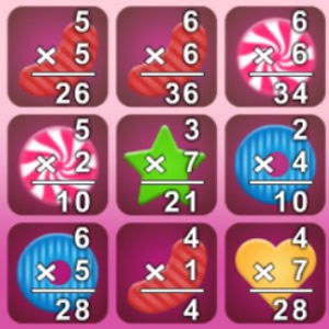 tabelas de multiplicaçao jogo de candy crush