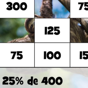 quebra cabeça de porcentagens