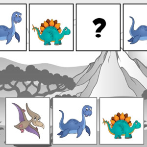Jogo de sequências de dinossauros para crianças