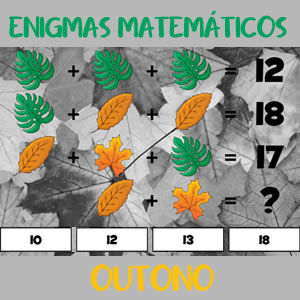 jogo de enigmas matemáticos em outono