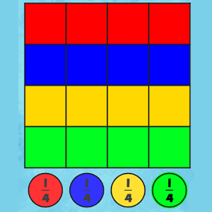 BANDEIRAS DE FRAÇÃO: Colorir a grade