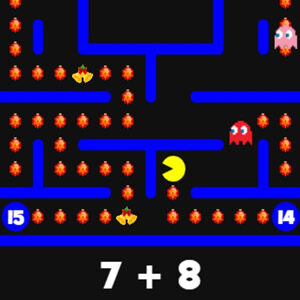 jogo de Pacman matemático no natal