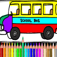 Colorir Ônibus Escolar online em COQUINHOS