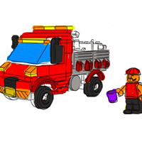 Desenho de Lego Motocicleta da Polícia para colorir
