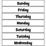 Ordenar os DIAS da SEMANA em INGLÊS