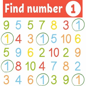Localizar E Colorir Número 12. Jogo De Matemática Para Crianças