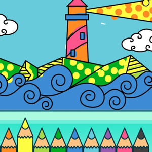 Desenhos de Paisagens da água para colorir, jogos de pintar e