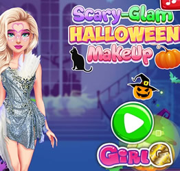 Jogos de Elsa: Maquiagem Assustadora de Halloween no Meninas Jogos