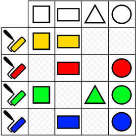 Matriz de Formas Geométricas Coloridas em COQUINHOS