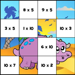 Puzzle de multiplicação em COQUINHOS