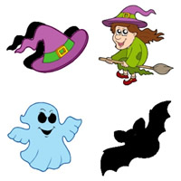 Pintar Desenhos de Halloween Online em COQUINHOS