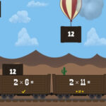 Tabuada do 2: Explodir os balões e carregar o trem